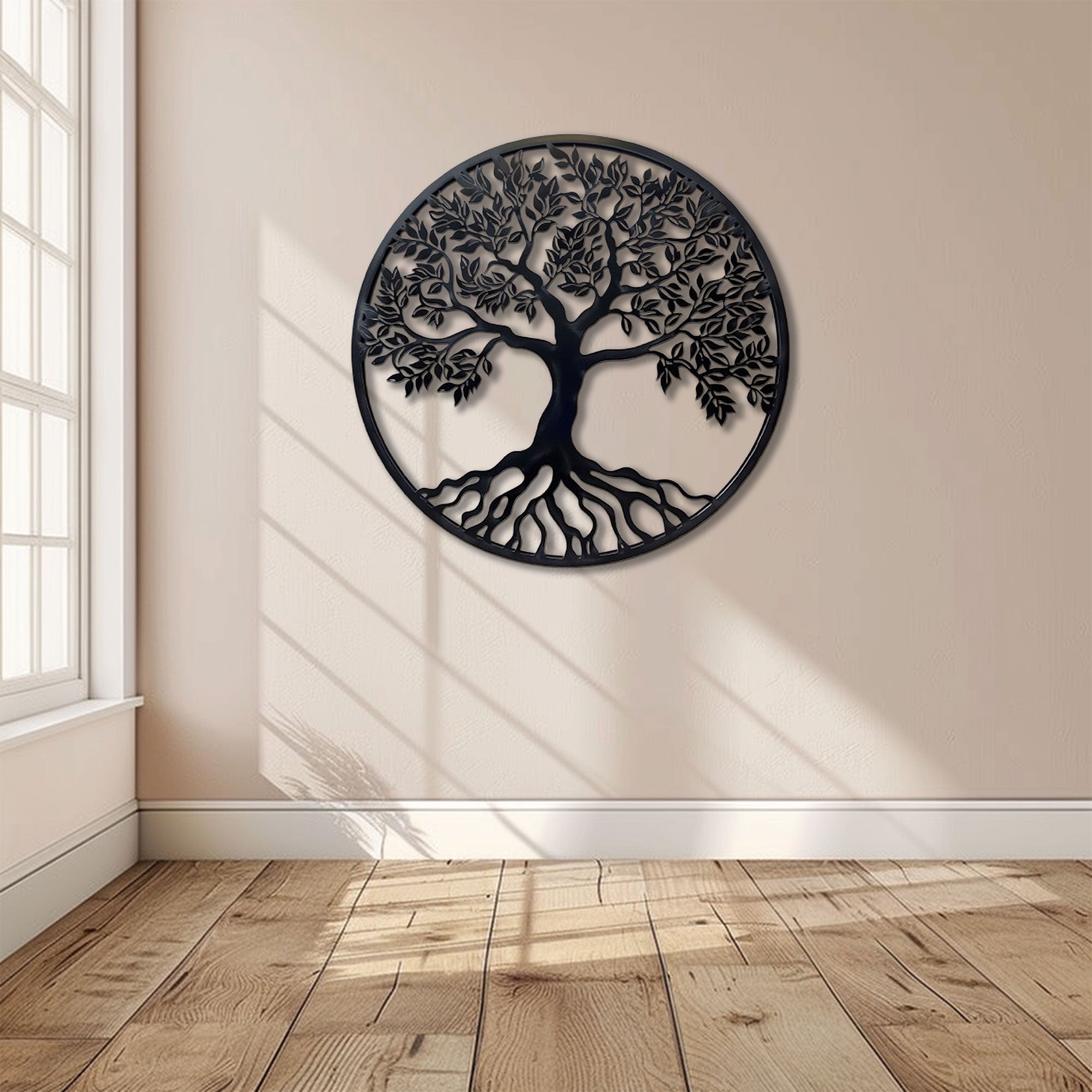 Black Tree of Life Metal Wall Art – 2D UV Printed Aluminum Nature Decor
