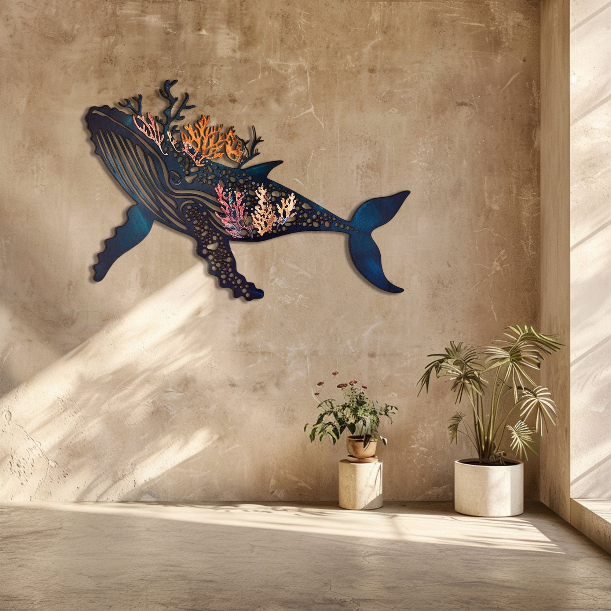 Humpback Whale Metal Wall Art – 2D UV Printed Aluminum Coastal Decor