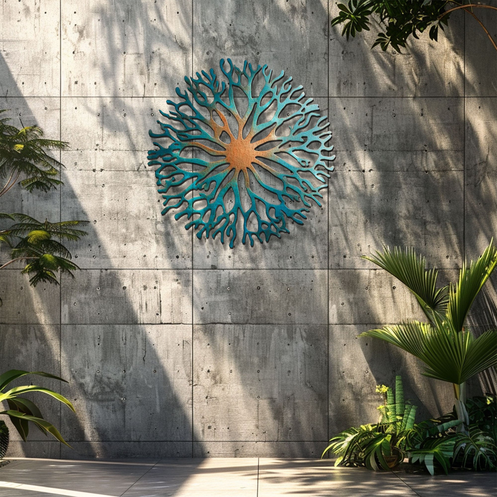Turquoise Sand Coral Reef Metal Wall Art – 2D UV Printed Aluminum Coastal Decor
