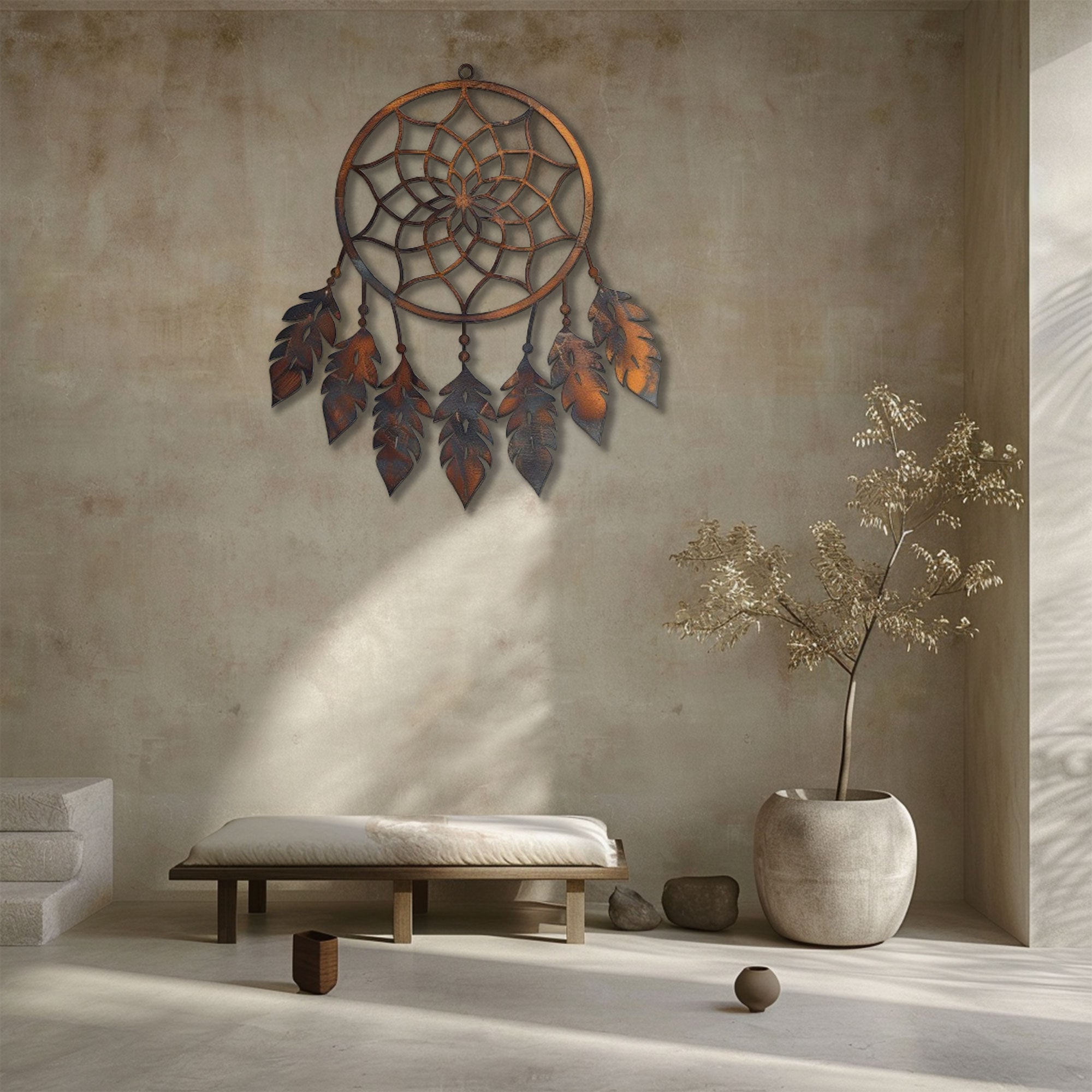 Dreamcatcher Metal Wall Art – 2D UV Printed Aluminum Boho Decor