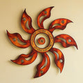 Rustic Orange Sun Metal Wall Art – 2D UV Printed Aluminum Boho Decor