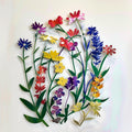 Spring Garden Wildflower Metal Wall Art – 2D UV Printed Aluminum Floral Decor