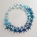 Azure Gradient Starfish Wreath Metal Wall Art – 2D UV Printed Aluminum Modern Coastal DecorAzure Gradient Starfish Wreath Metal Wall Art – 2D UV Printed Aluminum Modern Coastal Decor