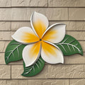 Yellow Plumeria Flower Metal Wall Art – 2D UV Printed Aluminum Tropical Decor