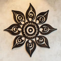 Boho Sun Mandala Metal Wall Art – 2D UV Printed Aluminum Decor