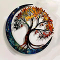 Tree of Life Crescent Moon Metal Wall Art – 2D UV Printed Aluminum Autumn Decor