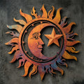Sun and Moon Metal Wall Art – 2D UV Printed Aluminum Celestial Decor