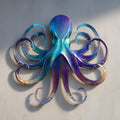 Colorful Octopus Metal Wall Art – 2D UV Printed Aluminum Coastal Decor