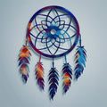 Colorful Dreamcatcher Metal Wall Art – 2D UV Printed Aluminum Boho Decor