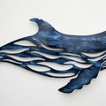 Minimalist Blue Whale Metal Wall Art – 2D UV Printed Aluminum Coastal Decor