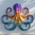 Rainbow Octopus Metal Wall Art – 2D UV Printed Aluminum Coastal Decor