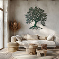 Green Tree of Life Metal Wall Art – 2D UV Printed Aluminum Nature Decor