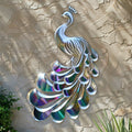 Peacock Metal Wall Art – 2D UV Printed Aluminum Garden Decor