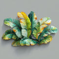 Tropical Banana Leaf Fan Metal Wall Art – 2D UV Printed Aluminum Botanical Decor