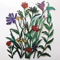 Bohemian Wildflower Silhouette Metal Wall Art – 2D UV Printed Precision Cut Aluminum Decor