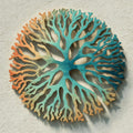 Oval Turquoise Coral Reef Metal Wall Art – 2D UV Printed Aluminum Coastal Decor