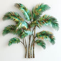 Tropical Palm Forest Metal Wall Art – 2D UV Printed Aluminum Coastal Decor