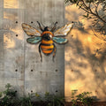 Blue Wing Bee Metal Wall Art – UV Printed Stainless Steel Nature Decor