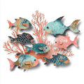 Coastal Fish Coral Reef Metal Wall Art – 2D UV Printed Aluminum Ocean Decor