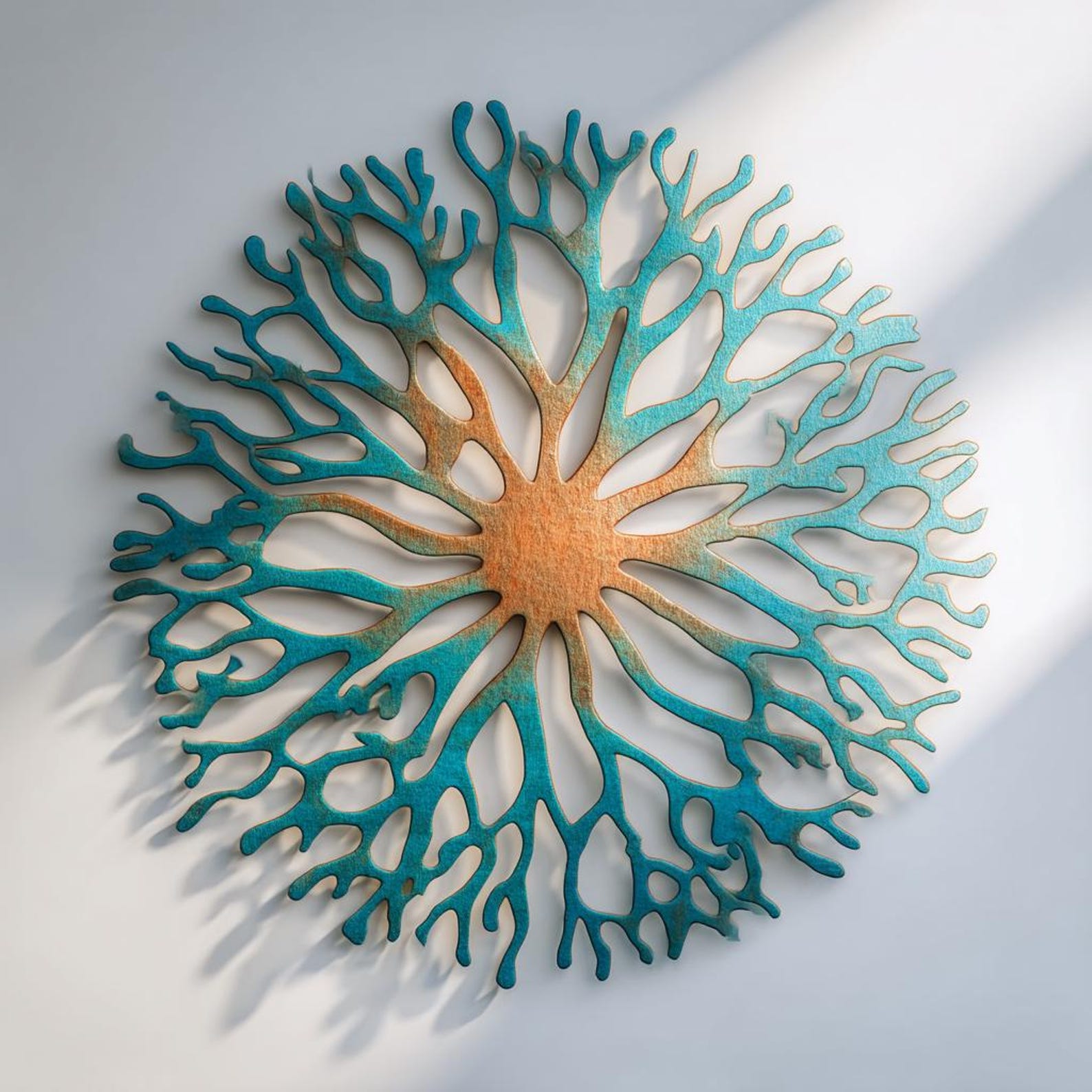 Turquoise Sand Coral Reef Metal Wall Art – 2D UV Printed Aluminum Coastal Decor