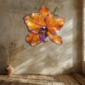 Vibrant Orange Orchid Flower Metal Wall Art – 2D UV Printed Aluminum Exotic Floral Decor