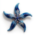 Blue Starfish Metal Wall Art – 2D UV Printed Aluminum Coastal Decor