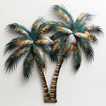 Tropical Palm Tree Cluster Metal Wall Art – 2D UV Printed Aluminum Coastal Decor