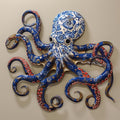 Blue Octopus Metal Wall Art – UV Printed Stainless Steel Nautical Decor