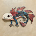 Pink Axolotl Metal Wall Art – 2D UV Printed Aluminum Amphibian Decor