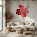 Hibiscus Flower Wall Art – Tropical Coastal 2D UV Printed Aluminum Metal Decor