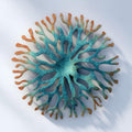 Turquoise Orange Coral Reef Metal Wall Art – 2D UV Printed Aluminum Coastal Decor