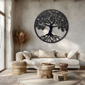 Black Tree of Life Metal Wall Art – 2D UV Printed Aluminum Nature Decor